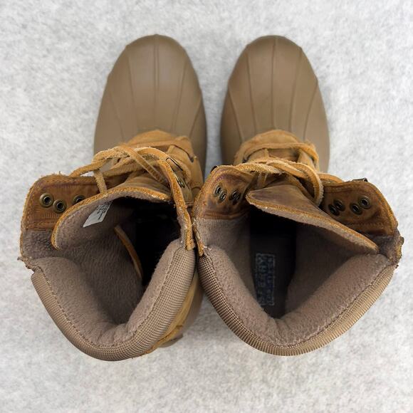 Sperry Top-Sider Shearwater Waterproof Rubber Leather Duck Boot-Brown-Women  8 - Picture 10 of 11